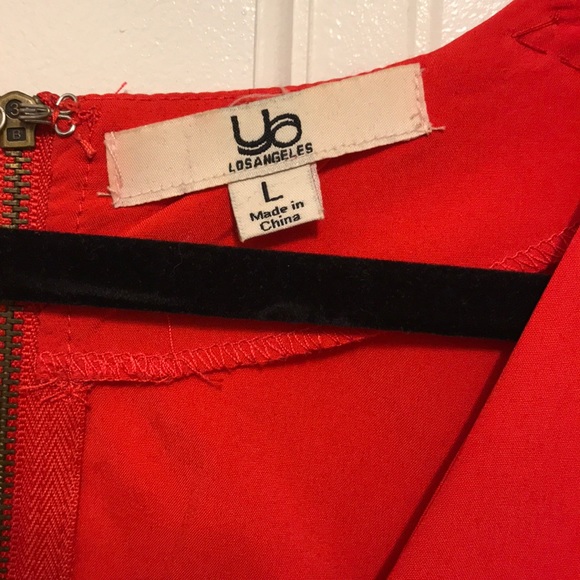 Red V-neck cap sleeve dress - Picture 5 of 5